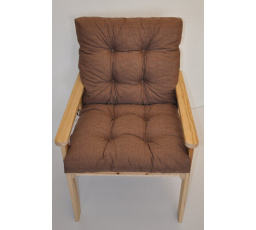 Poduška na záhradné kreslo s nízkym operadlom - látka hnedý melír