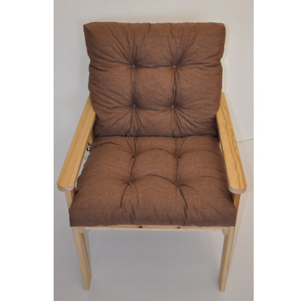 Poduška na záhradné kreslo s nízkym operadlom - látka hnedý melír