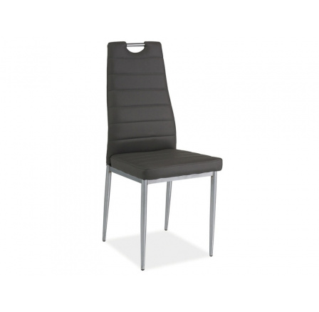 Jedálenská stolička H-260, chróm/šedá ekokoža