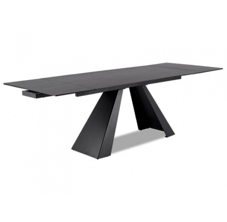 Jedálenský stôl SALVADORE CERAMIC 180(260)x90 cm, antracitovo sivý mat/čierny mat