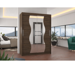 Posuvná skriňa so zrkadlom RENZO 150 Choco+Choco