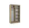 Posuvná skriňa so zrkadlom a lacobelom TOURA 120 Biela+Čierny Lacobel