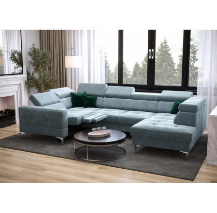 Rohová sedacia súprava TOSCANIA MAX I, relax s funkciou spania 170x350x185 cm - modrá, ľavá Rohová sedacia súprava TOSCANIA MAX I, relax s funkciou spania 170x350x185 cm - modrá, ľavá