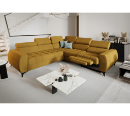 Rohová sedacia súprava PORTO II, relax 255X258 cm - žltá, pravá