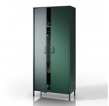 Kovová šatní skriňa fľaškovozelená FLAVIO Kovová šatní skriňa fľaškovozelená FLAVIO