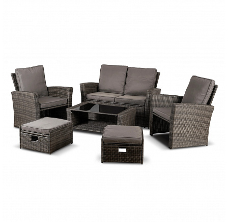 Súprava Záhradného Nábytku DELGADO Sivá