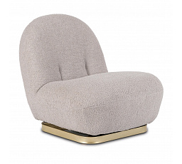 Otočné Relaxačné Kreslo SONNY Sivé Boucle