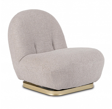 Otočné Relaxačné Kreslo SONNY Sivé Boucle