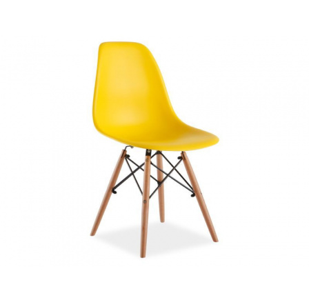 Jedálenská stolička ENZO, žltá/ buk