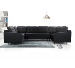 Rohová sedacia súprava ALASKAN U, Monolith 97, Tmavá