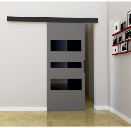 Posuvné dvere STANDART MIX C80, sivá/čierna