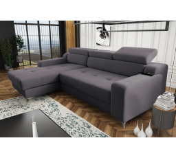 Rohová sedacia súprava Darina Premium L tmavo sivá