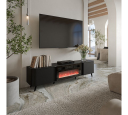 TV komoda VOLARE TV 200 EF, čierny mat/ čierna