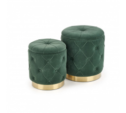 Taburet POLLY sada, tmavo zelený Velvet