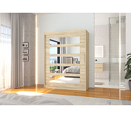 Posuvná skriňa so zrkadlom MURANI 150 Sonoma+Sonoma