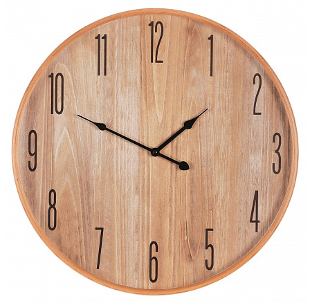 Hodiny nástěnné - pr. 53 cm, MDF a dřevený rám, imitace dýhy