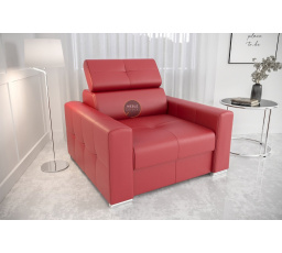 Kreslo MARGO prírodná koža - červená koža