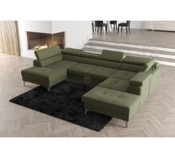 Rohová sedacia súprava TOSCANIA MAX II 170x350x220 - pravá, olivová