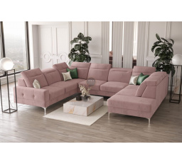 Rohová sedacia súprava MALIBU MAX I 260x350x220 cm - ružová, Ľavá strana