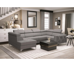 Rohová sedacia súprava ORION MAX II s funkciou spania 165x350x185 cm - sivá, pravá
