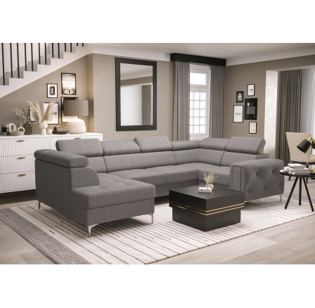 Rohová sedacia súprava ORION MAX II s funkciou spania 165x350x185 cm - sivá, pravá Rohová sedacia súprava ORION MAX II s funkciou spania 165x350x185 cm - sivá, pravá