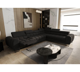 Rohová sedacia súprava ASPEN MAX, relax priemer 30x260 cm - čierna, pravá
