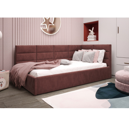 Posteľ ZAZU - ružová - T63, Pravá strana