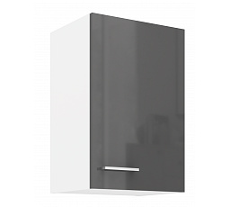 Horní skříňka SOLA - 40 G-60 1F, Bílá/Šedý Lesk