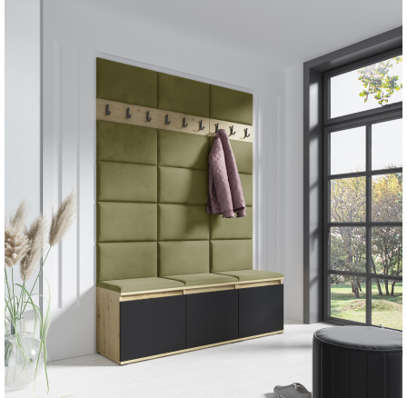 Predsieňová stena EMI 6, Trinity 27/Artisan + Black