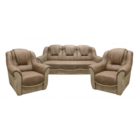 Sedacia súprava Bára 3f+1+1 hnedá GA, Preston 22 - koo / Preston 21