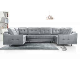 Rohová sedacia súprava v tvare U Amalia sivá