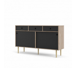Komoda RUBY 2d3s, Hickory/Čierna