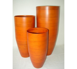 Bambusová váza klasická oranžová M