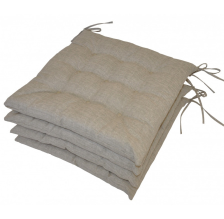 Sedák 9 prešitie - látka tmavo béžový melír - set 4 kusy