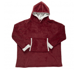 Zateplená mikina s vreckom/snuddie bordová