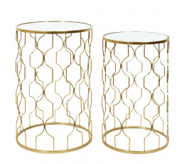 Sada 2 stolíkov Dubai zlatá