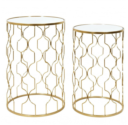 Sada 2 stolíkov Dubai zlatá