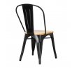 Stolička Paris Wood čierna prírodná borovica
