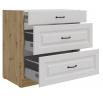 Dolní skříňka STELLO - 80 D 3S BB, Dub Artisan/Bílý mat
