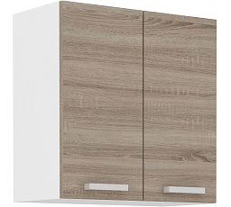 Horní skříňka DAVIS - 60 G-60 2F, Bílá/Dub Sonoma Trufla