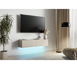 TV komoda GOVI 140 s LED osvetlením, kašmír