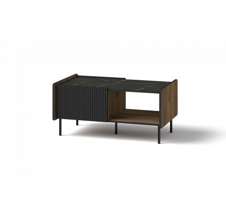 Konferenčný stôl PRESTIGO - P11, Warmia Walnut/San Sebastian/čierny mat