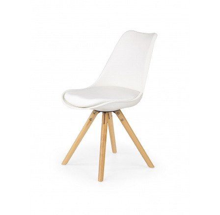 Jedálenská stolička K201, biela/buk