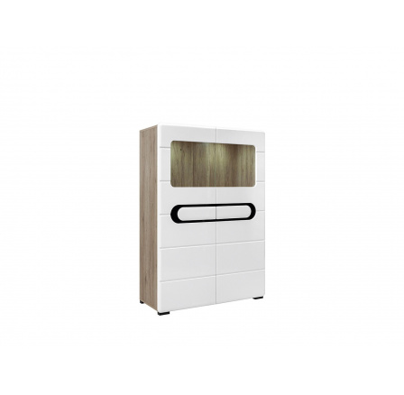 BYRON REG2W/14/10 biely lesk/san remo svetlý dub