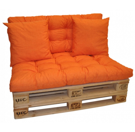 Vankúše na paletový nábytok - oranžová látka