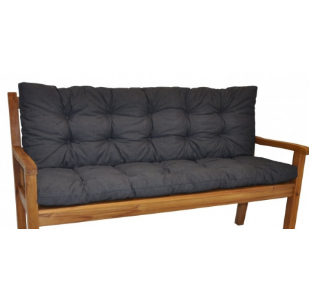 Vankúš na záhradnú lavičku 150 cm - tmavosivá látka