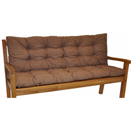 Vankúš na záhradnú lavičku 120 cm - hnedá látka