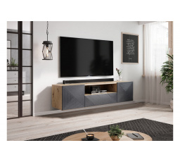Závesná TV skrinka Asha 167 cm - remeselnícka /rivier stone mat