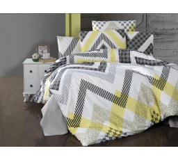 Obliečky francúzske bavlna 240x220,70x90 Zigzag grey