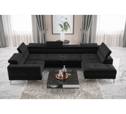 Rohová sedacia súprava TOSCANIA MAX I 170x350x185 cm - čierna, ľavá